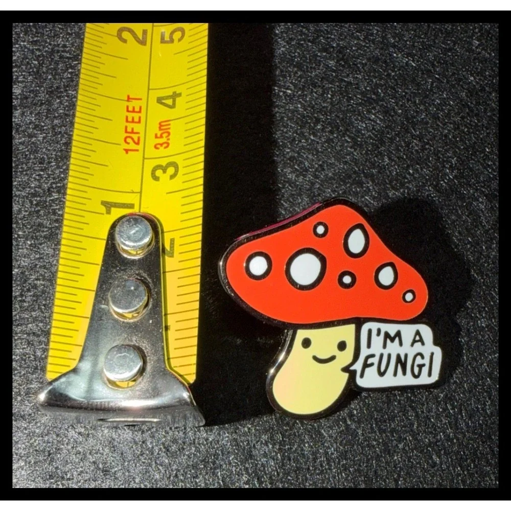 Unbranded Mushroom Enamel Pin Mens Womens Red Pun Fun Guy Lapel Accessory